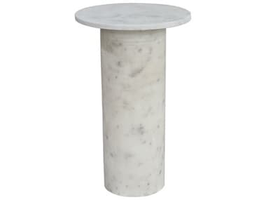 Bassett Mirror Claude Round Marble White End Table BA9105LR223