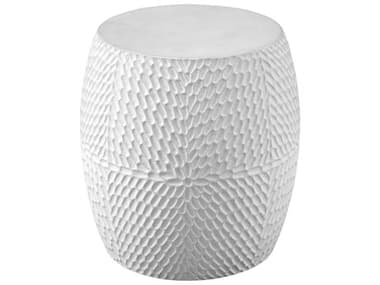 Bassett Mirror Lily Round Concrete White End Table BA9142LR223