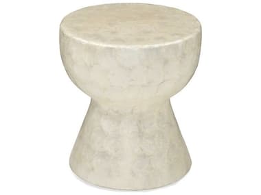 Bassett Mirror Capiz 16" Round Stone Natural Shell End Table BA9565LR224