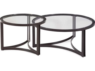 Bassett Mirror Trucco Nesting 68" Round Glass Bronze Cocktail Table BA9630LR120EC