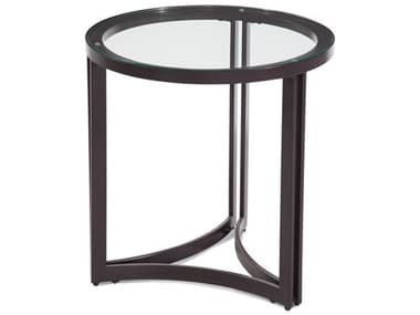 Bassett Mirror Trucco 24" Round Glass Black End Table BA9630LR220