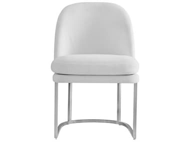 Bassett Mirror Pearl White Fabric Upholstered Side Dining Chair BA9735DR800