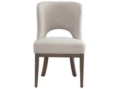 Bassett Mirror Trevino Rubberwood Beige Upholstered Side Dining Chair Set of 2 BA9755DR800