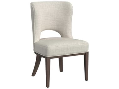 Bassett Mirror Trevino Rubberwood Beige Fabric Upholstered Side Dining Chair BA9755DR800
