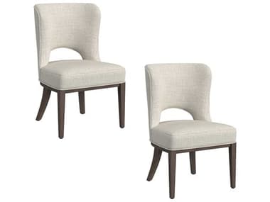 Bassett Mirror Trevino Rubberwood Gray Upholstered Side Dining Chair BA9755DR8002