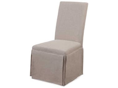 Bassett Mirror Skirted Parsons Natural Linen Side Chair BADPCH8739EC