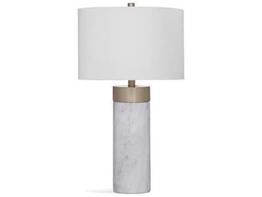 Bassett Mirror Thoroughly Modern Jocelyn White Marble and Antique Brass Table Lamp BAL3324TEC