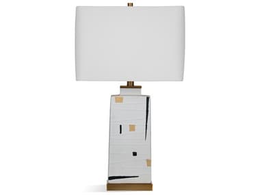 Bassett Mirror White Brass Buffet Lamp BAL4257T