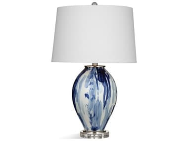 Bassett Mirror Blue White Glass Buffet Lamp BAL4275T