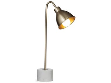 Bassett Mirror Brass White Marble Table Lamp BAL4279T