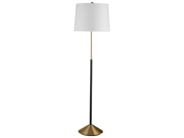 Bassett Mirror Sindi 62" Tall Black Brushed Brass Floor Lamp BAL4383F