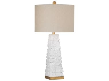 Bassett Mirror 15.0"W White Comoros Table Lamp BAL4487T