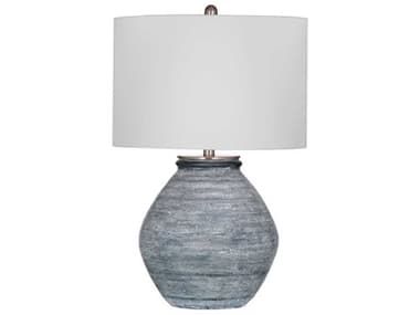 Bassett Mirror 17.0"W Blue Midlands Table Lamp BAL4534T