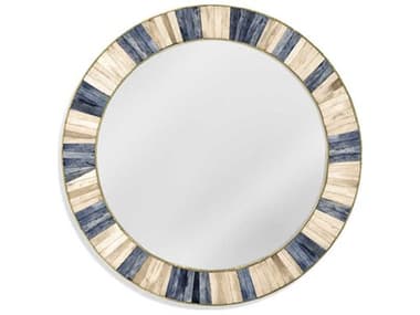 Bassett Mirror Gold / White / Grey / Blue Bone 30'' Wide Round Wall Mirror BAM4770EC