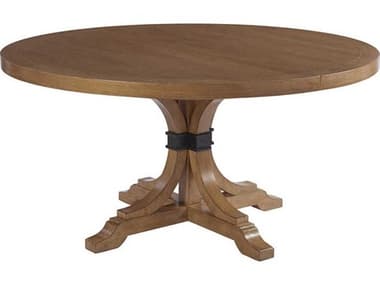 Barclay Butera Newport Magnolia 60" Extendable Round Wood Sandstone Dining Table BCB010920875C