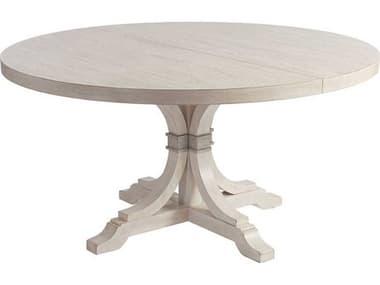 Barclay Butera Newport Magnolia 60" Extendable Round Wood Sailcloth Dining Table BCB010921875C