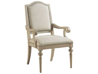 Barclay Butera Malibu Aidan Brown Fabric Upholstered Arm Dining Chair BCB01092688101