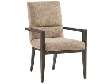 Barclay Butera Park City Glenwild Brown Fabric Upholstered Arm Dining Chair BCB01093088301