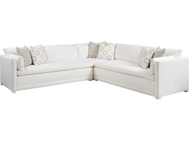Barclay Butera Colony 118" Wide White Fabric Upholstered Sectional Sofa BCB01512950S42
