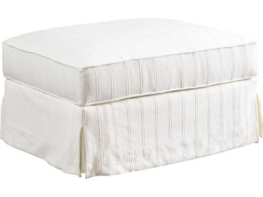 Barclay Butera Woods Cove 28" White Fabric Upholstered Ottoman BCB0151424440