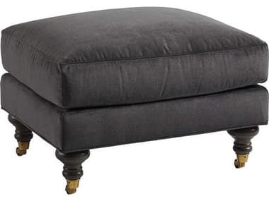 Barclay Butera Oxford 27" Charcoal Gray Fabric Upholstered Ottoman BCB0151604440