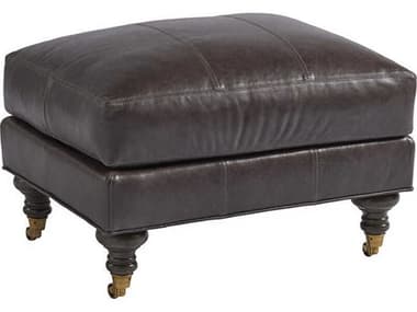 Barclay Butera Upholstery Oxford 28" Leather Upholstered Ottoman BCB01516044LL