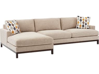 Barclay Butera Horizon 110" Wide Cream Fabric Upholstered Sectional Sofa BCB01517850S41