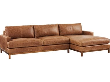 Barclay Butera Horizon 110" Wide Brown Leather Upholstered Sectional Sofa BCB01517851SLL40