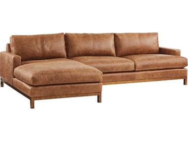Barclay Butera Horizon 110" Wide Brown Leather Upholstered Sectional Sofa BCB01517851SLL41