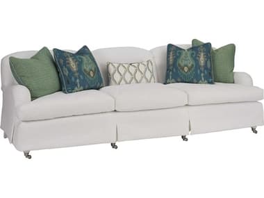 Barclay Butera Athos 98" Milano White Fabric Upholstered Sofa with Pewter Caster BCB01526533P40