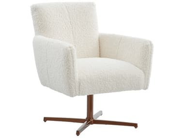 Barclay Butera Upholstery Brooks Swivel 30" White Fabric Accent Chair BCB01530311SWBR40