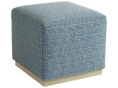 Barclay Butera Colby 21" Blue Cameo Shores Fabric Upholstered Ottoman BCB0154544541