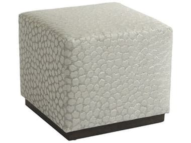 Barclay Butera Colby 21" Beige Charcoal Gray Fabric Upholstered Ottoman BCB0154544542