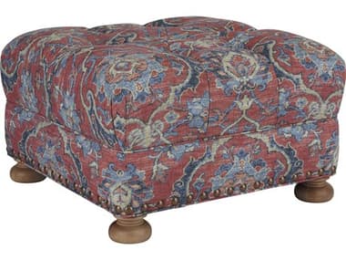 Barclay Butera Winslow 26" Shell Red Fabric Upholstered Ottoman BCB0154644440