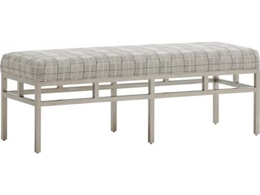 Barclay Butera Upholstery 52" Metal Gray Fabric Upholstered Accent Bench BCB546025