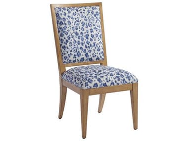 Barclay Butera Eastbluff Leather Blue Fabric Upholstered Side Dining Chair BCB920880