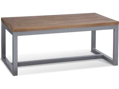 Braxton Culler Outdoor Alghero Teak / Gnmetal 42'' Wide Aluminum Rectangular Coffee Table BCO495072