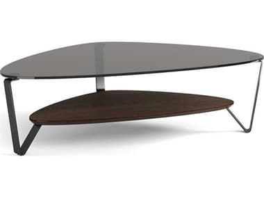 BDI Dino Glass Brushed Carbon Toasted Oak Coffee Table BDI1363TOK