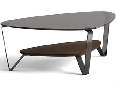 BDI Dino Glass Brushed Carbon Toasted Oak Coffee Table BDI1364TOK