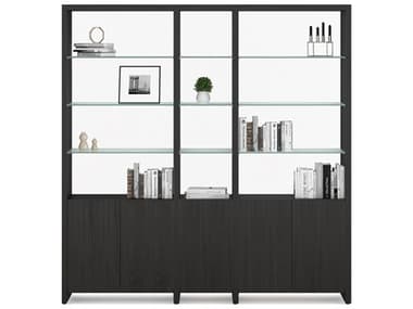 BDI Linea Charcoal Stained Ash Clear Bookcase BDI580212CRL