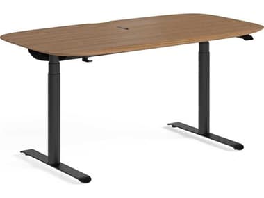 BDI Soma 60" Natural Walnut Black Brown Computer Desk Height Adjustable & Standing Desks BDI6351WL