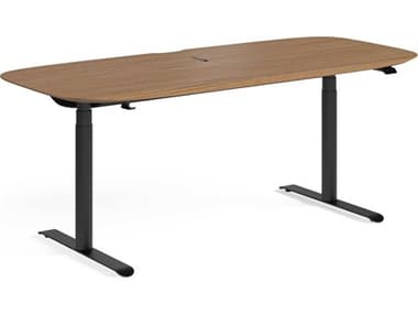 BDI Soma 72" Natural Walnut Black Brown Computer Desk Height Adjustable & Standing Desks BDI6352WL
