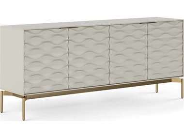 BDI Ripple 79'' Stone Brushed Brass Clear Credenza Sideboard BDI7629STBR