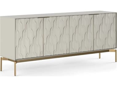 BDI Mesa 79'' Stone Brushed Brass Clear Credenza Sideboard BDI7639STBR