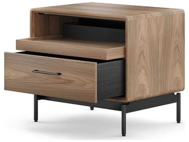 BDI Linq Natural 1-Drawer Brown Walnut Wood Nightstand BDI9182