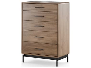 BDI Linq 5-Drawers Natural Walnut Brown Wood Accent Chest BDI9185