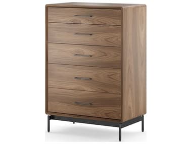 BDI Linq 35" Wide 5-Drawers Natural Walnut Brown Wood Accent Chest BDI9185