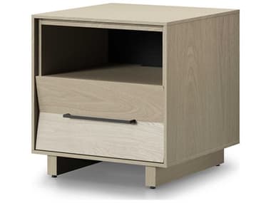 BDI Kava 1-Drawer White Hardwood Nightstand BDI9681WOK