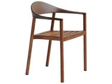 Bernhardt Design Plank Outdoor Monza Caramel / Iroko Wood Recycled Plastic Dining Chair BDO12094034IR