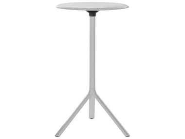 Bernhardt Design Plank Outdoor Miura White 24'' Wide Round Bar Table BDO955371FD02FM02